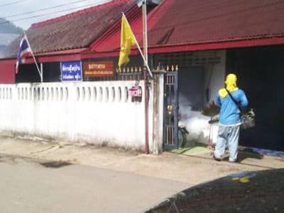 หน้างานการใช้เครื่องพ่นหมอกควันของทางราชการ