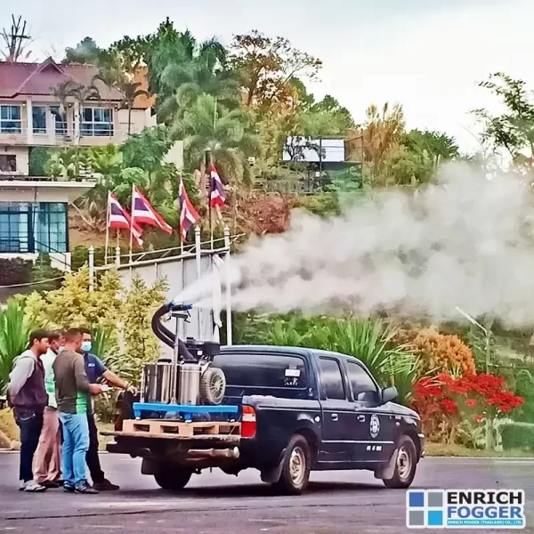 เครื่องพ่นละอองฝอยติดหลังรถยนต์ AIROFOG UM2 หน้างาน
