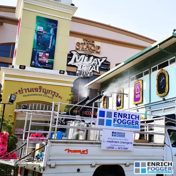 เครื่องพ่นละอองฝอยติดหลังรถยนต์ AIROFOG UM2 หน้างาน