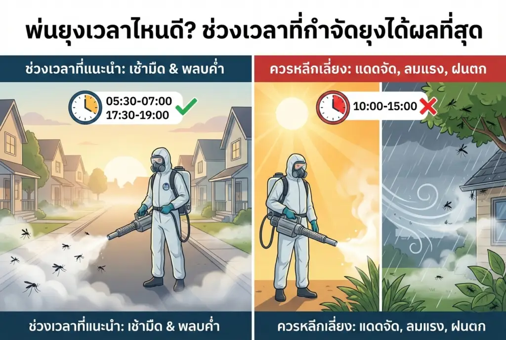 พ่นยุงเวลาไหนดี